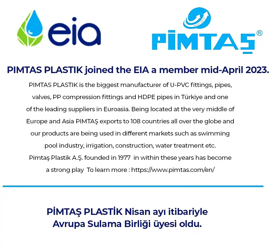 Pimtaş Plastik Avrupa Sulama Birliği Üyesi Oldu